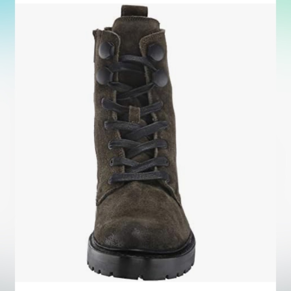 Frye Julie Hook Combat Boot - Forest Oiled Suede 8 - Picture 2 of 12